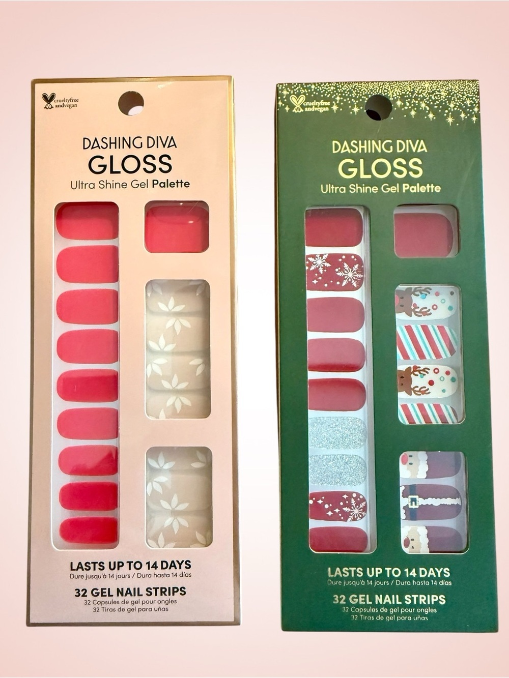 NEW Dashing Diva Gloss Gel Nail Strips - Red & Pink Sets